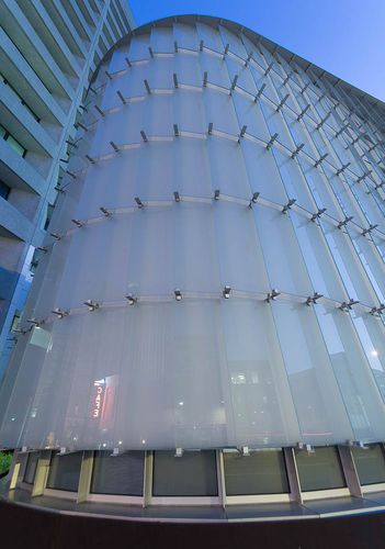金属建筑遮阳板 / 玻璃 / 用于外墙 / 立式