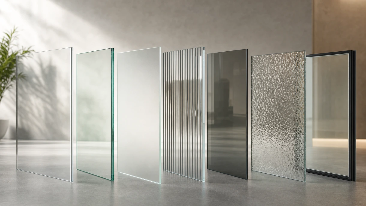 安装为现代办公室隔断系统的无框玻璃板，反映出简洁专业的企业内部环境。