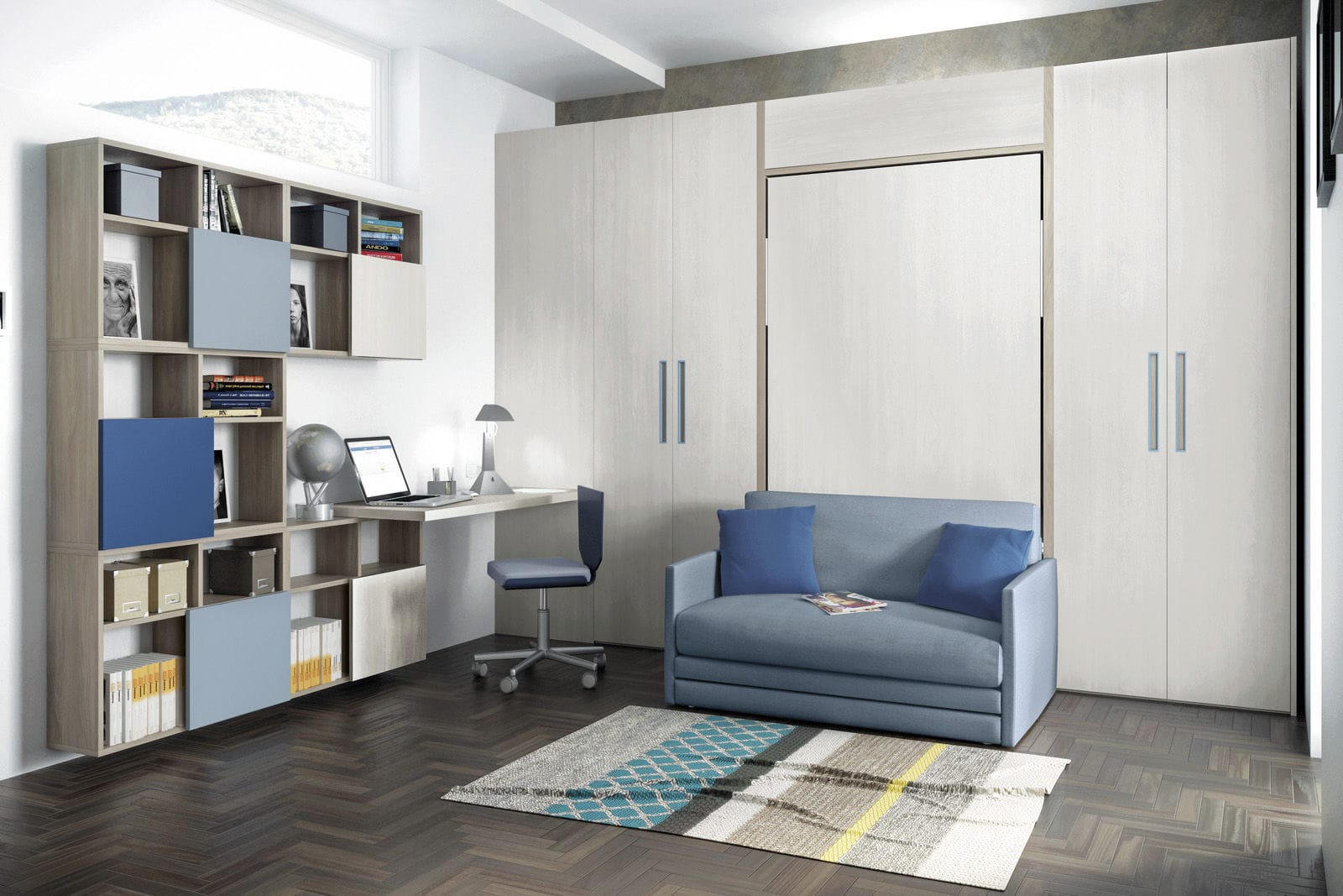 壁挂床 / 单人 / 现代风格 / 带搁板