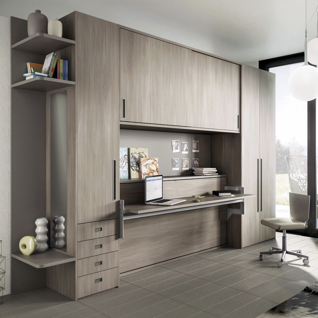 壁挂床 / 单人 / 现代风格 / 带书桌