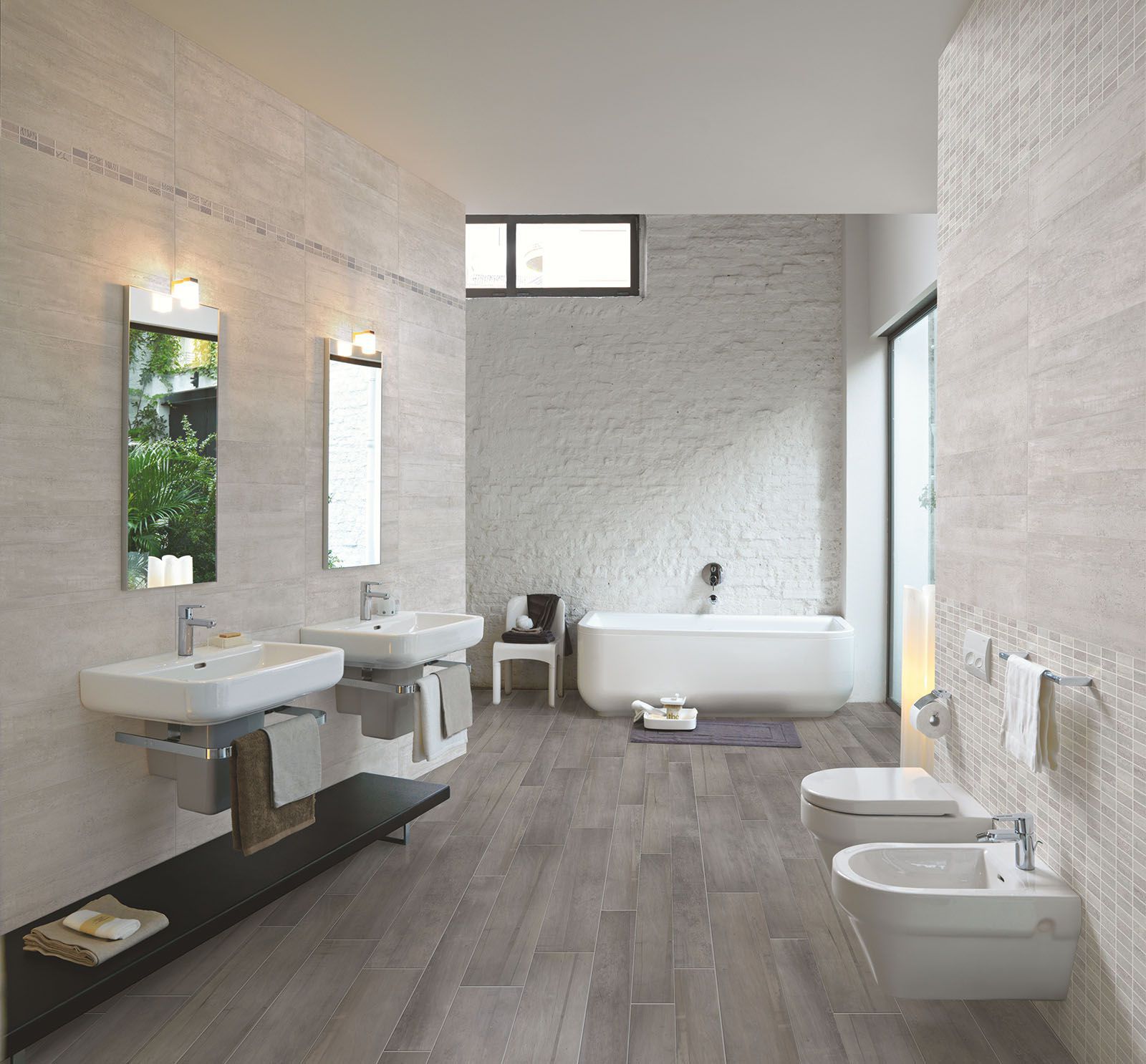 室内瓷砖 / 墙面 / 陶土 / 矩形