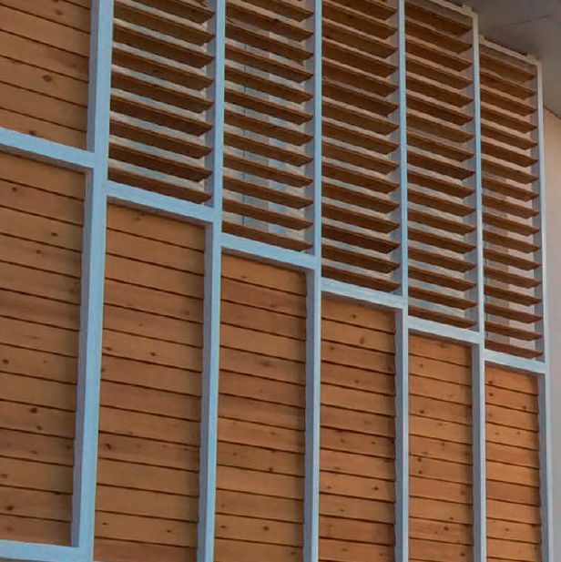 木质建筑遮阳板 / 用于外墙 / 立式 / 回转