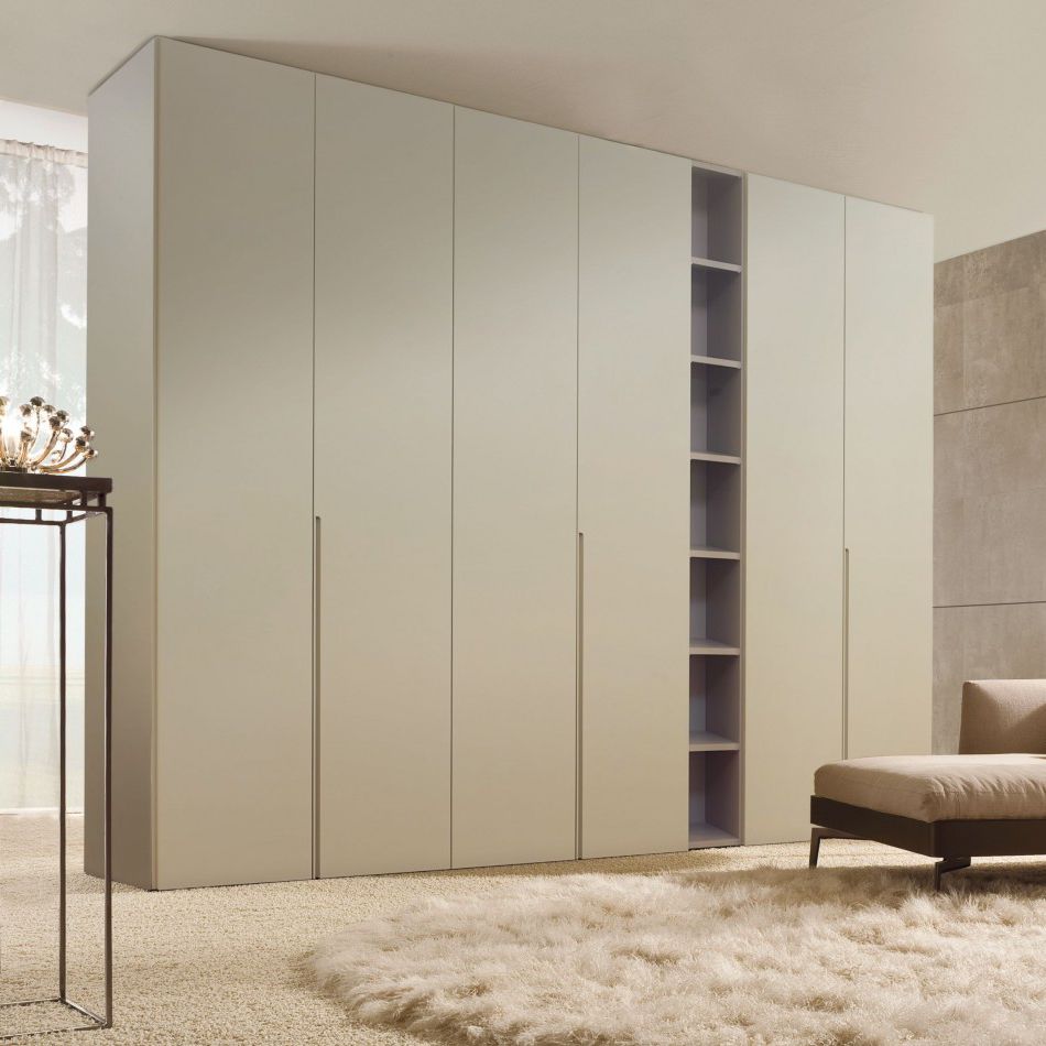 现代风格衣柜 / 漆木 / 平开门式 / 带有书架