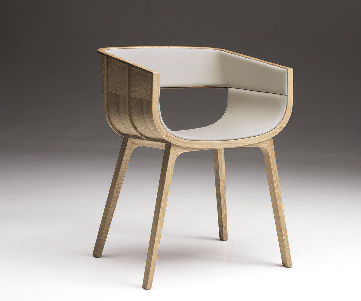 现代风格椅子 / 布艺 / 带扶手 / 木质