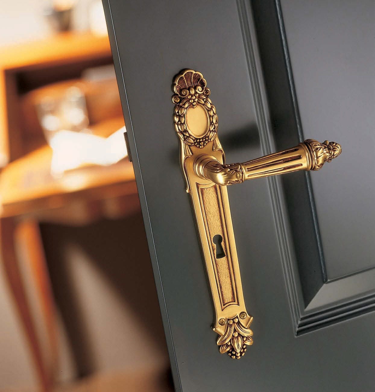 门把手 / 黄铜 / 传统风格 / 缎面抛光