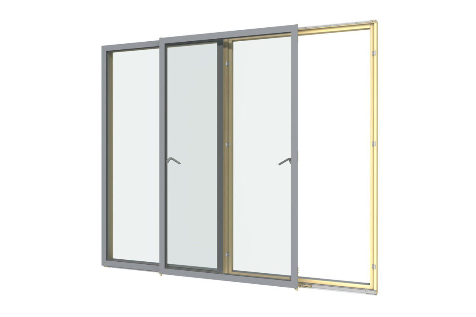 阳台滑动玻璃门 / 铝制 / 安全