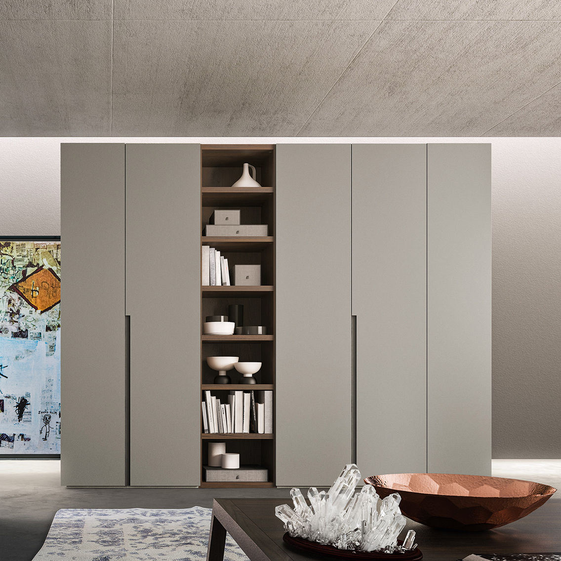 转角衣柜 / 现代风格 / 亮漆木 / 平开门式