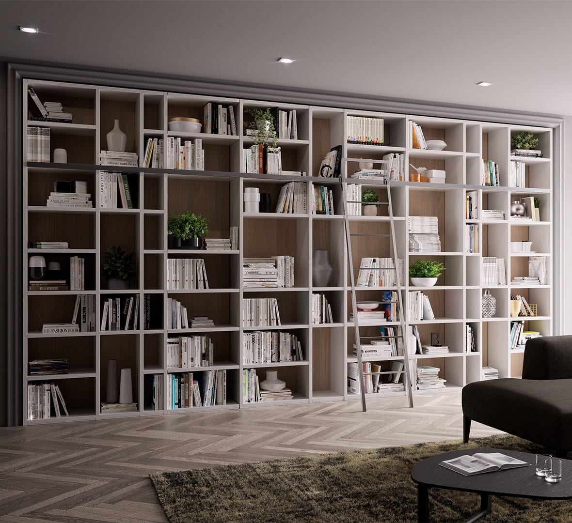 现代风格书架 / 亮漆木 / 榆木