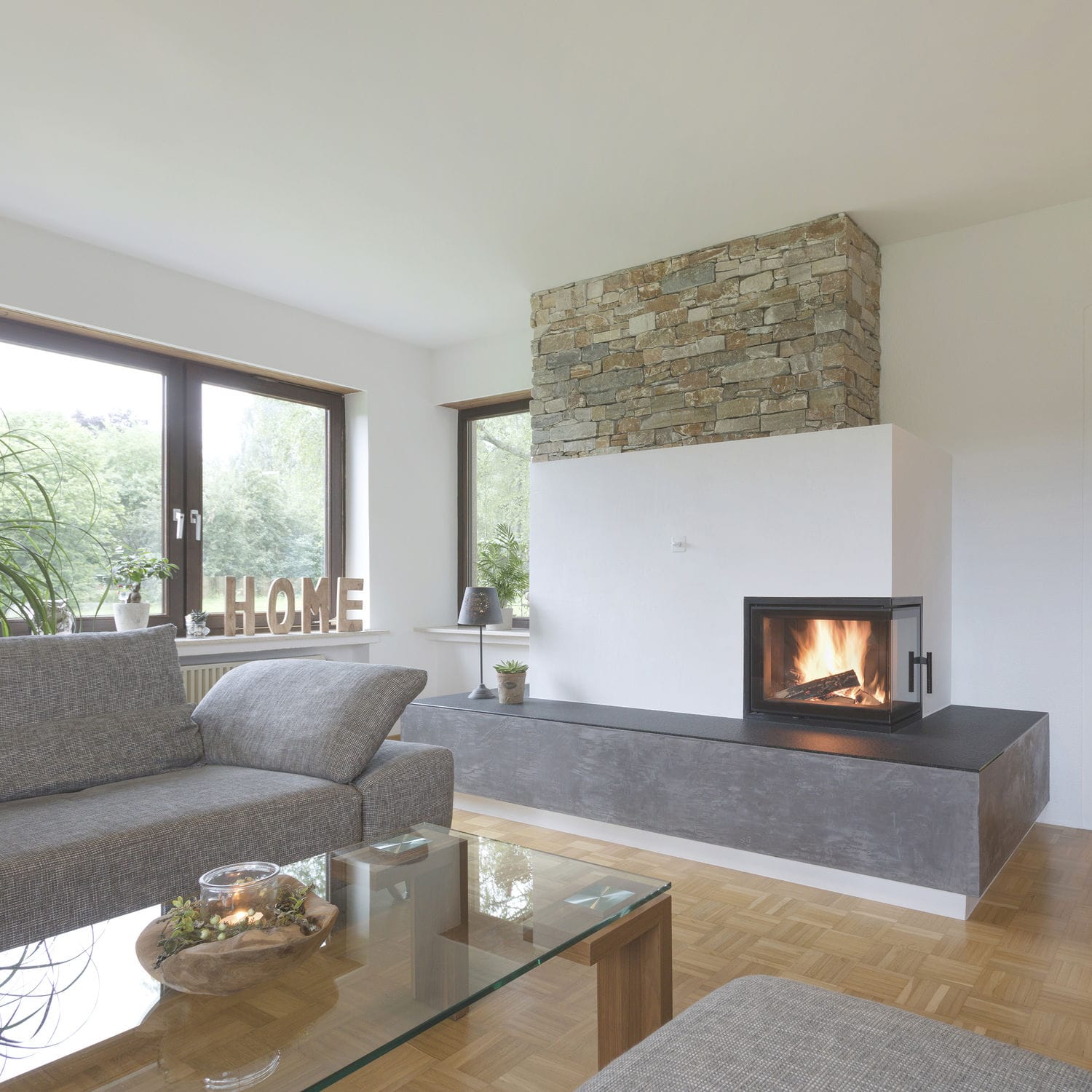 封闭式木壁炉 / 转角式 / 金属