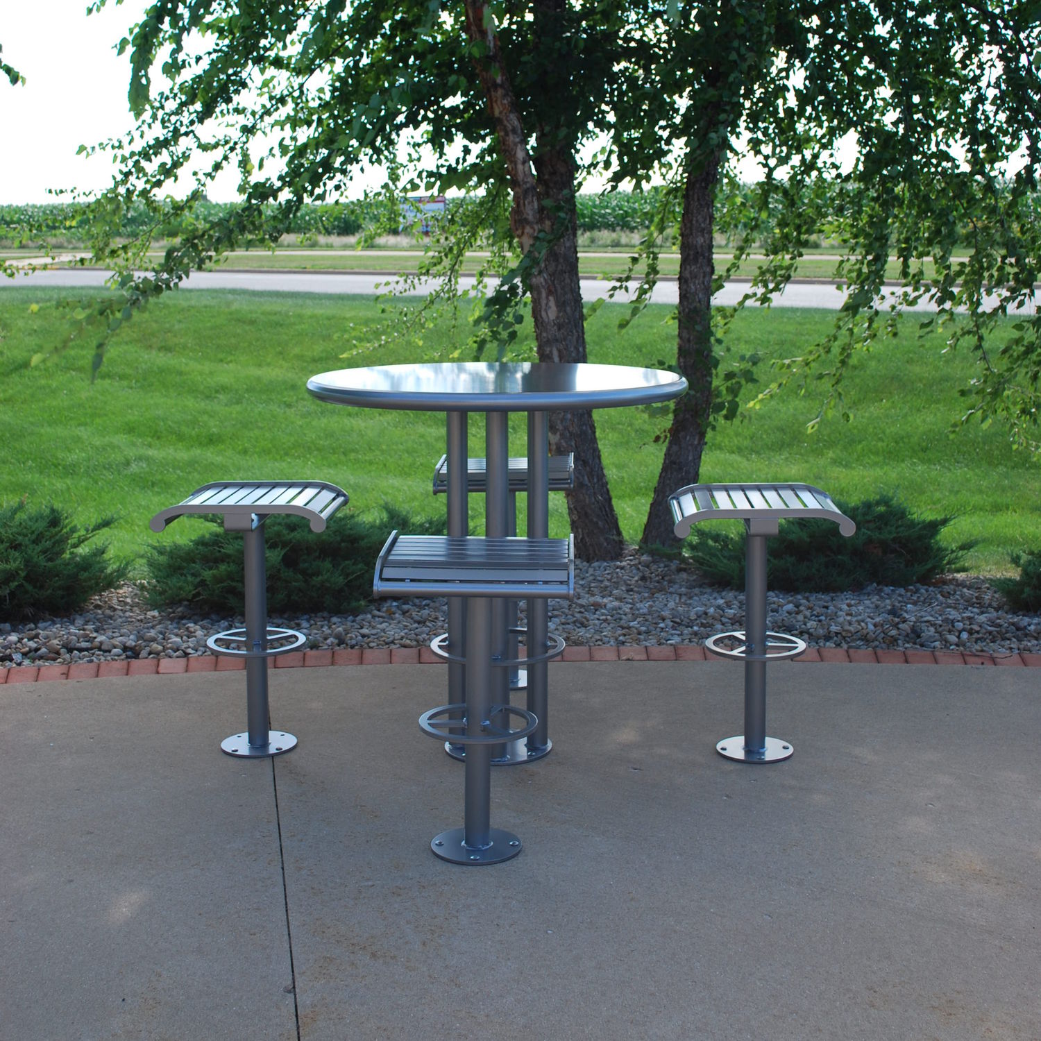 现代风格高脚桌 / 钢 / 圆形 / 户外