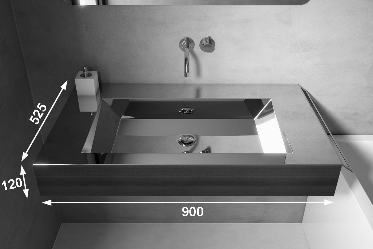 木质洗手盆台面 Novanta 900 Componendo 不锈钢 定制 带毛巾架