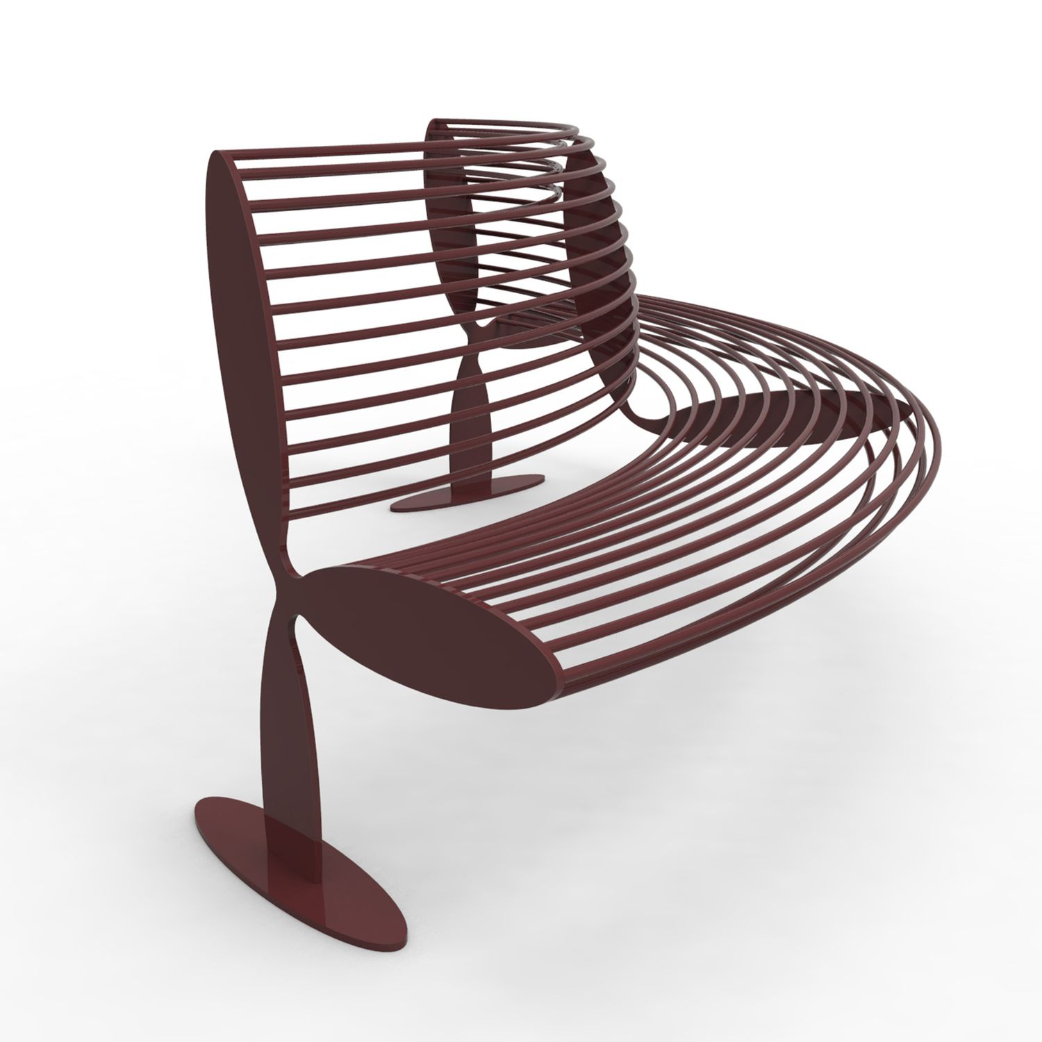 公共长凳 / 设计 / 彩绘金属 / 带椅背