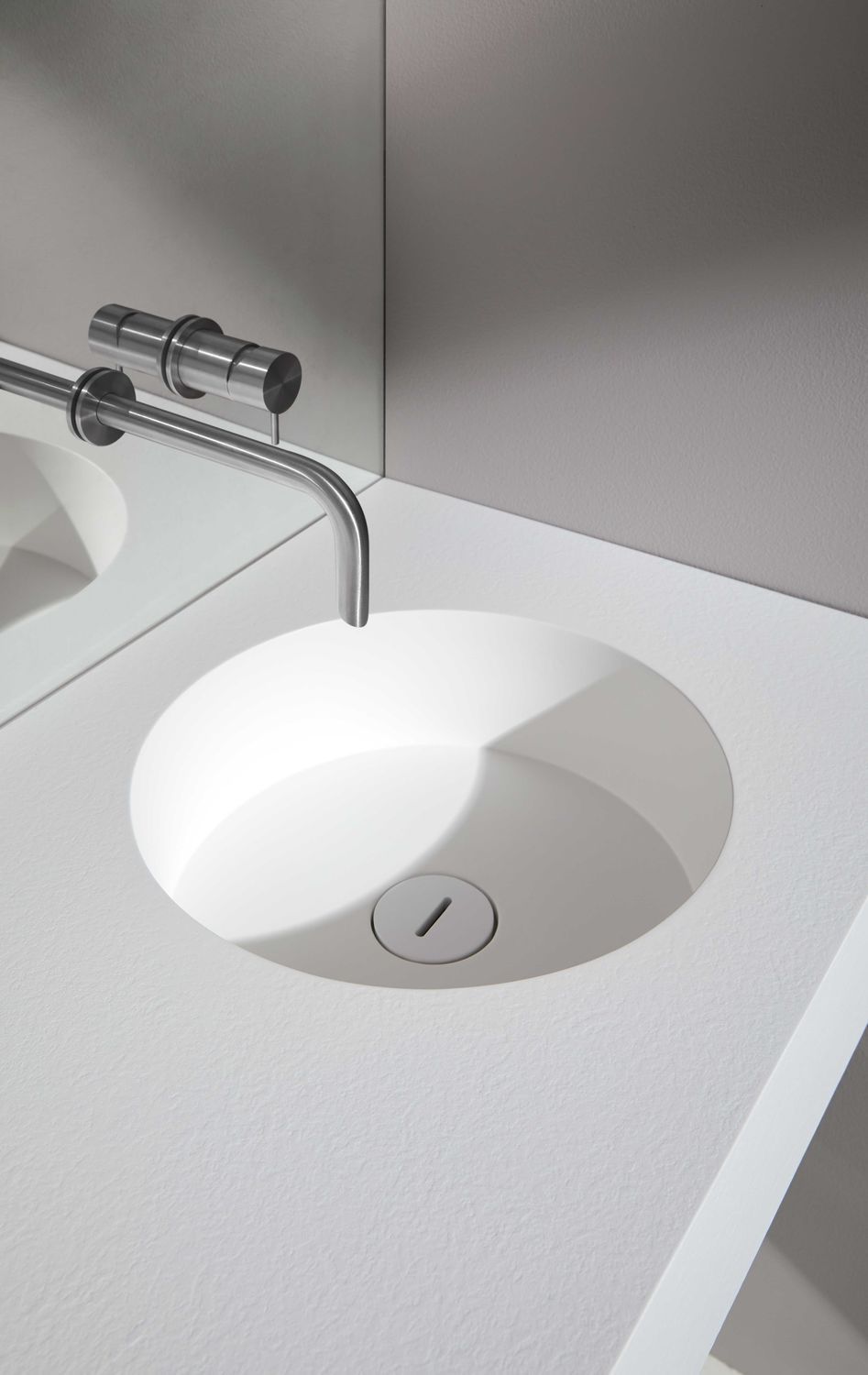 树脂洗手盆台面 / 定制 / 带毛巾架