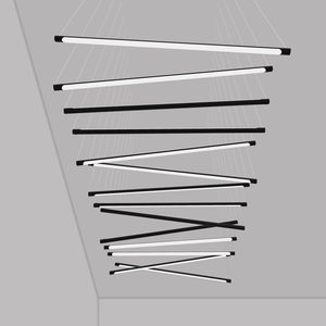 悬挂式灯具 / LED式 / 线性 / 带漆铝
