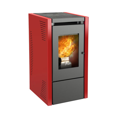 颗粒采暖炉 - ITALY 7100 - AMESTI FIREPLACES - 5 kW...10 kW / 落地式 / 现代风格
