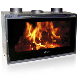 双面内嵌式壁炉 - 1000 - AMESTI FIREPLACES - 燃木