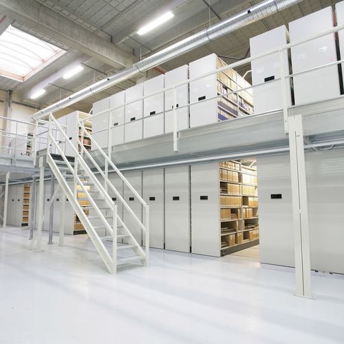 仓储可移动货架搁板 - COMPACTUS&reg; DOUBLE DECKER - Bruynzeel Storage Systems - 电动 / 金属 / 双层