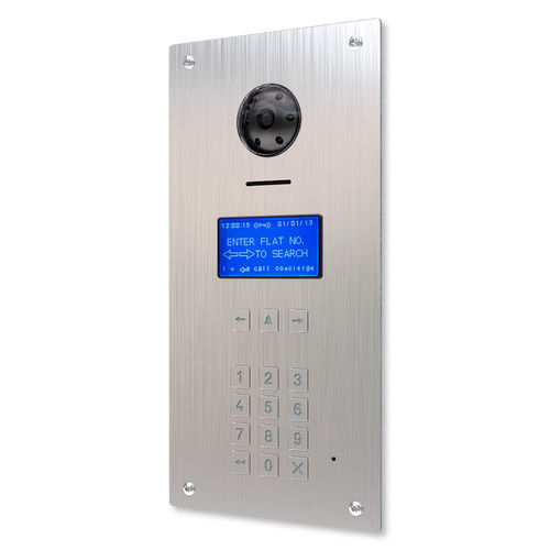 磨砂不锈钢可视对讲机 - 4212RV/F - Videx Electronics S.p.A. - 嵌入式 / 室内 / 带有摄像头