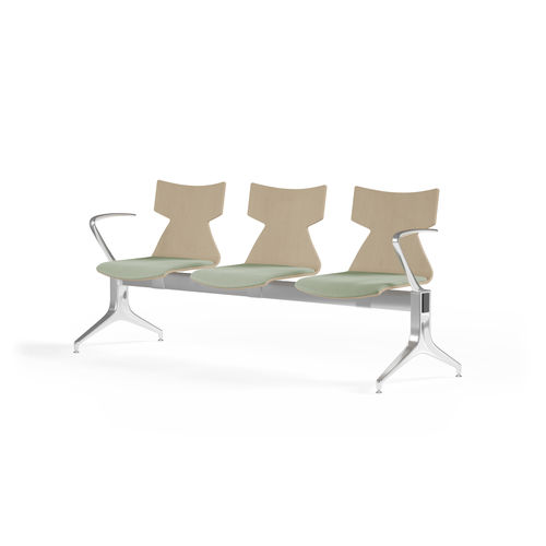 金属联排座椅 - KIMBOX WOOD BENCH - KASTEL srl - 布料 / 木质 / 三人座