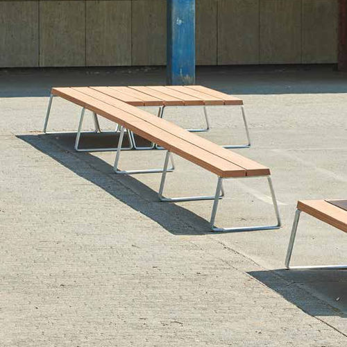 现代风格公共长椅 - Campus levis - Gem. Westeifel Werke GmbH - 电镀钢 / 硬木 / 带椅背