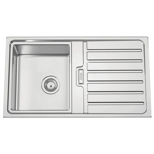 单槽厨房水槽 - FUSION 86 - RODI HOME – kitchen sinks and accessories - 带沥水架 / 抛光不锈钢 / 嵌入式