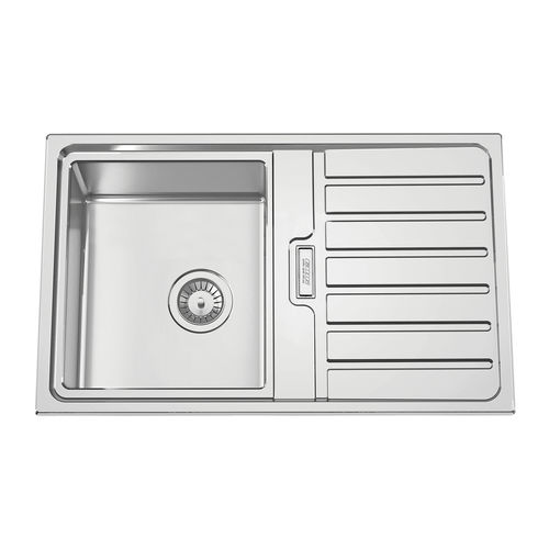 单槽厨房水槽 - FUSION 80 - RODI HOME – kitchen sinks and accessories - 带沥水架 / 抛光不锈钢 / 嵌入式