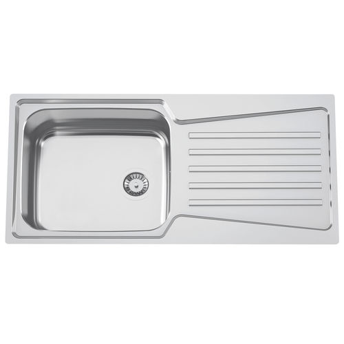 单槽厨房水槽 - EVOLUTION 105  - RODI HOME – kitchen sinks and accessories - 带沥水架 / 抛光不锈钢 / 嵌入式