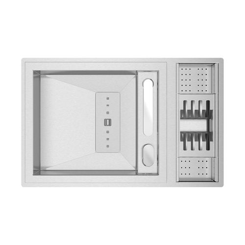 单槽厨房水槽 - INVICTUS - RODI HOME – kitchen sinks and accessories - 带沥水架 / 磨砂不锈钢 / 嵌入式