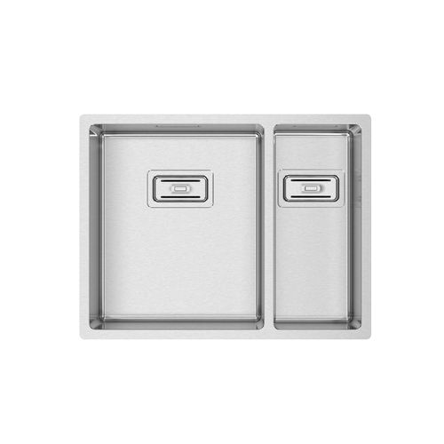 双槽厨房水槽 - BOX LUX 55 - RODI HOME – kitchen sinks and accessories - 无排水板 / 磨砂不锈钢 / 嵌入式
