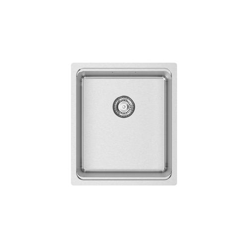 单槽厨房水槽 - UNA 34 - RODI HOME – kitchen sinks and accessories - 带沥水架 / 抛光不锈钢 / 嵌入式