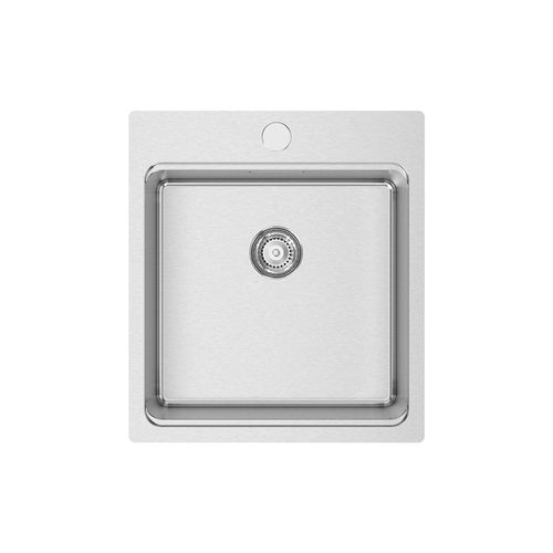 单槽厨房水槽 - UNA 46 - RODI HOME – kitchen sinks and accessories - 带沥水架 / 抛光不锈钢 / 嵌入式