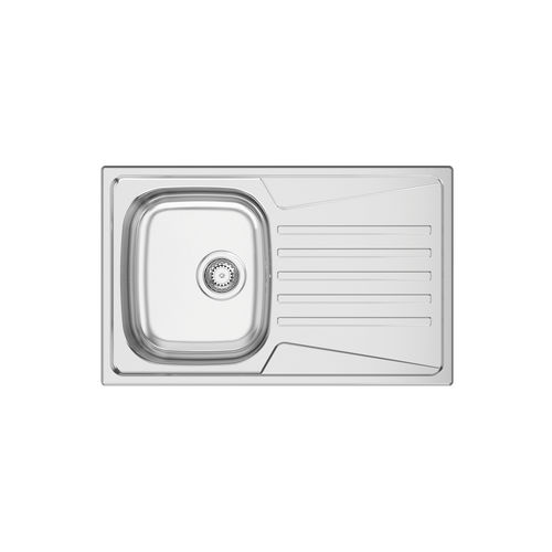 单槽厨房水槽 - KERAN 80 - RODI HOME – kitchen sinks and accessories - 带沥水架 / 抛光不锈钢 / 嵌入式