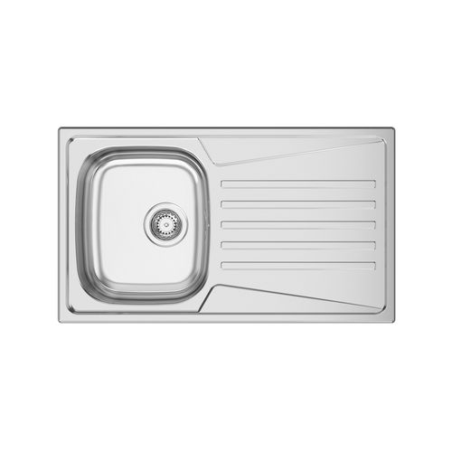 单槽厨房水槽 - KERAN 86 - RODI HOME – kitchen sinks and accessories - 带沥水架 / 抛光不锈钢 / 嵌入式