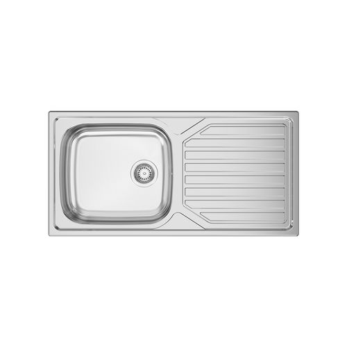 单槽厨房水槽 - OKIO LINE 104 - RODI HOME – kitchen sinks and accessories - 带沥水架 / 不锈钢 / 抛光不锈钢