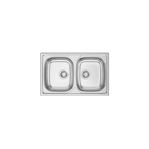 双槽厨房水槽 - OKIO LINE 80 BB - RODI HOME – kitchen sinks and accessories - 无排水板 / 不锈钢 / 抛光不锈钢
