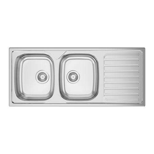 双槽厨房水槽 - OKIO LINE 116 - RODI HOME – kitchen sinks and accessories - 带沥水架 / 不锈钢 / 抛光不锈钢