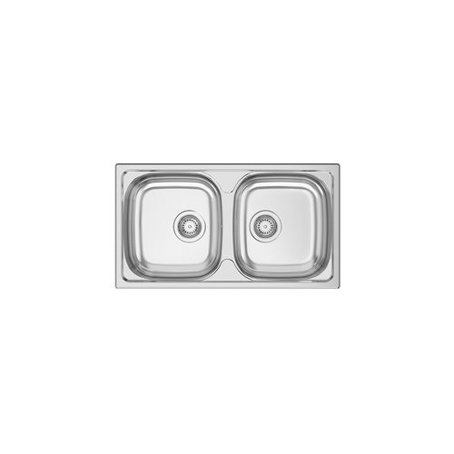 双槽厨房水槽 - OKIO LINE 78 BB - RODI HOME – kitchen sinks and accessories - 无排水板 / 不锈钢 / 抛光不锈钢