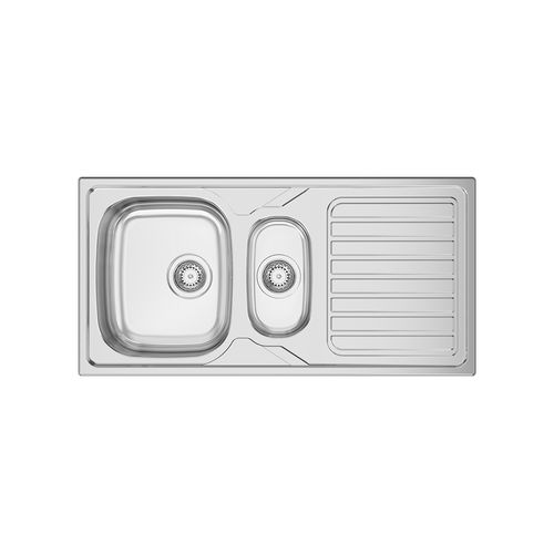 双槽厨房水槽 - OKIO LINE 100 - RODI HOME – kitchen sinks and accessories - 带沥水架 / 不锈钢 / 抛光不锈钢