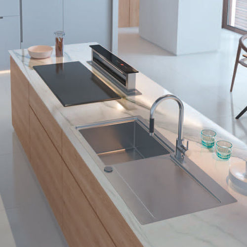 单槽厨房水槽 - EVO 105 - RODI HOME – kitchen sinks and accessories - 带沥水架 / 磨砂不锈钢 / 嵌入式
