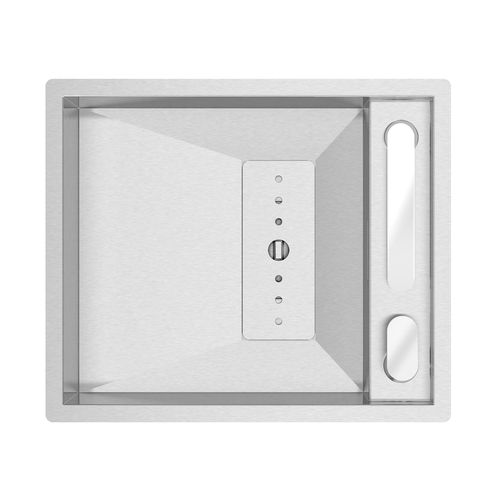 单槽厨房水槽 - INVISIBLE 40 - RODI HOME – kitchen sinks and accessories - 无排水板 / 磨砂不锈钢 / 嵌入式