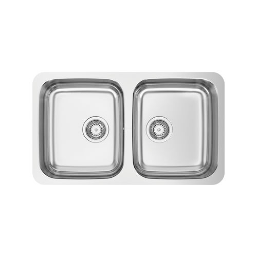 双槽厨房水槽 - DUO 80 - RODI HOME – kitchen sinks and accessories - 无排水板 / 抛光不锈钢 / 下装式