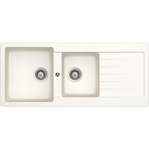 双槽厨房水槽 - 116 ALPINA - RODI HOME – kitchen sinks and accessories - 带沥水架 / 复合材料 / 嵌入式