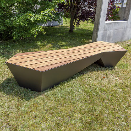现代风格公共长椅 - SKEW : 610 - SIT Urban Design - 木质 / 铁