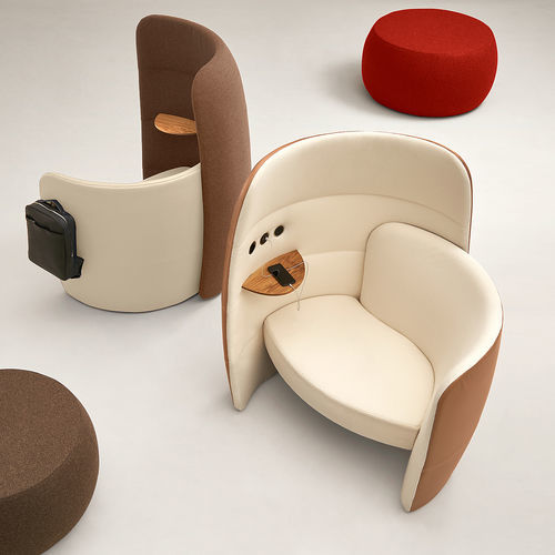 现代风格扶手椅 - PHONE - UFFICIO DESIGN ITALIA - 布料 / 金属 / 平板电脑