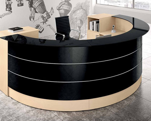 圆弧形前台接待桌 - ARKO - UFFICIO DESIGN ITALIA - 转角 / 组合式 / 层压板