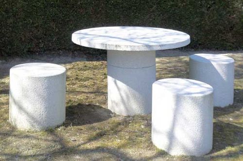 现代风格野餐桌 - ATLANTIQUE - ALKERN - 混凝土 / 纤维混凝土桌脚 / 圆形