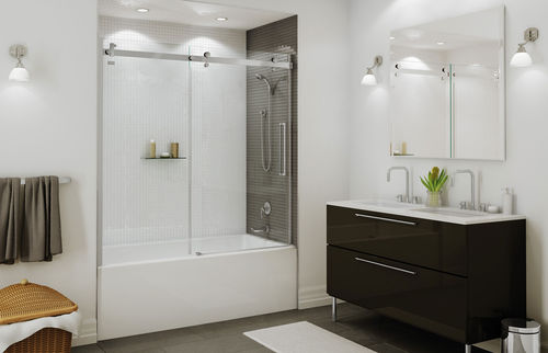 滑动式浴缸隔断 - HALO - MAAX bathroom - 淬火玻璃 / 局部装裱