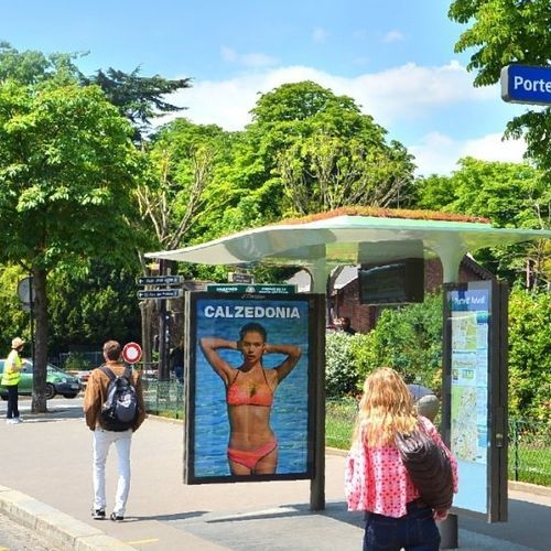 金属公交站台遮阳棚 - JCDecaux - Mobilier Urbain - 玻璃 / 智能 / 带凳子