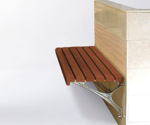 现代风格公共长椅 - BS15 CANTILEVERED - botton & gardiner urban furniture - 木质 / 铝铸铁 / 壁挂