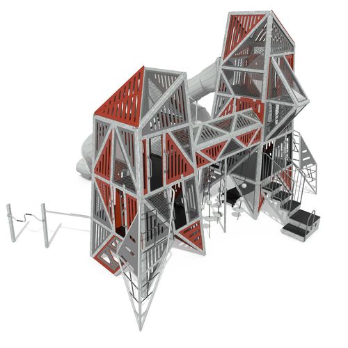 游乐场游乐设施 - Alpha Link® Towers EN - Design 6611 - LANDSCAPE STRUCTURES - 铝制 / 电镀钢 / 聚乙烯